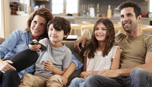 Family Watching TV Together